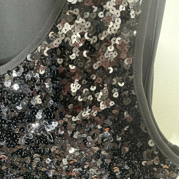 Avenue Women's Sequin Tank Top Size 22/24 Black - Picture 5 of 8